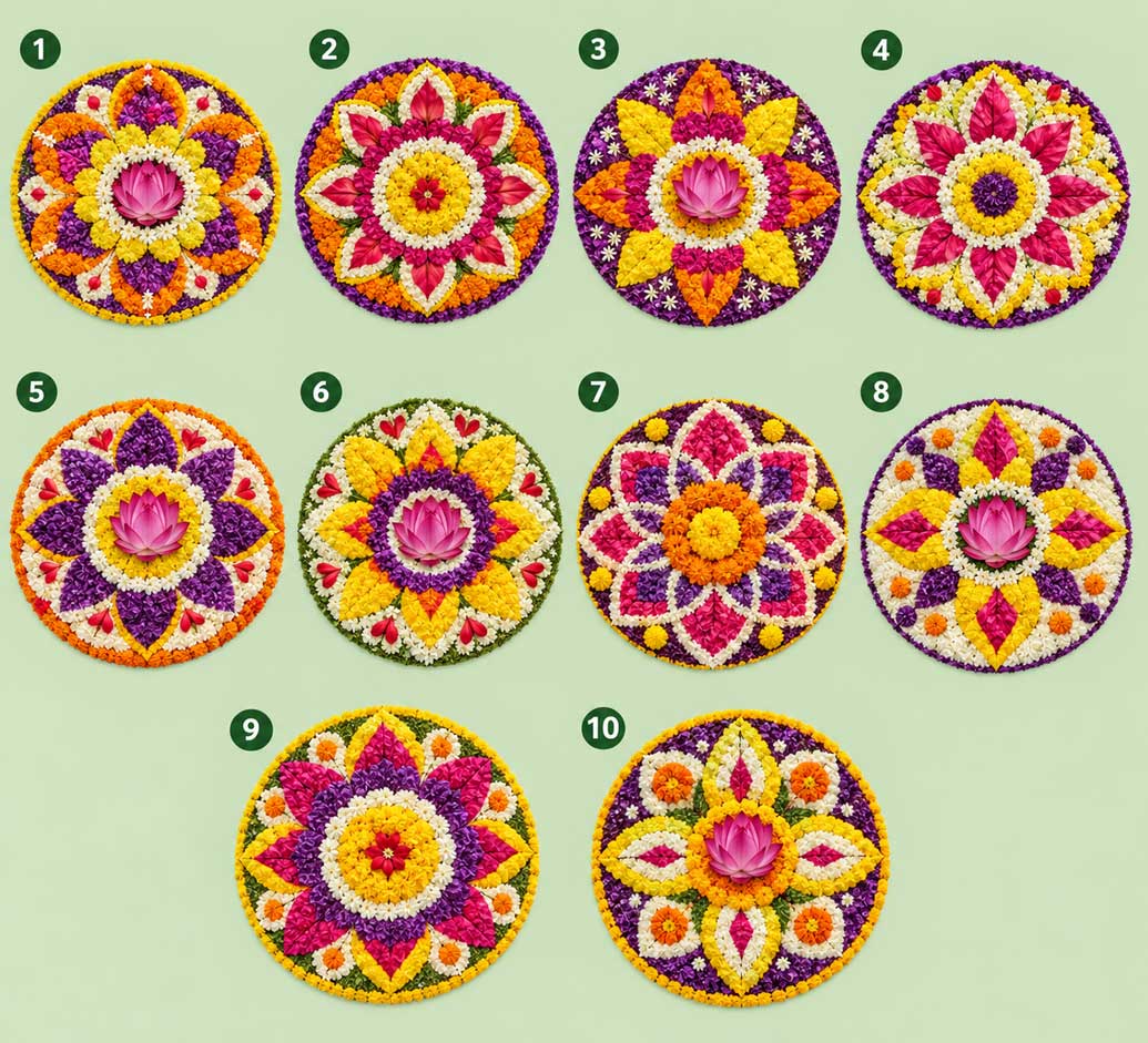 simple onam pookkalam designs